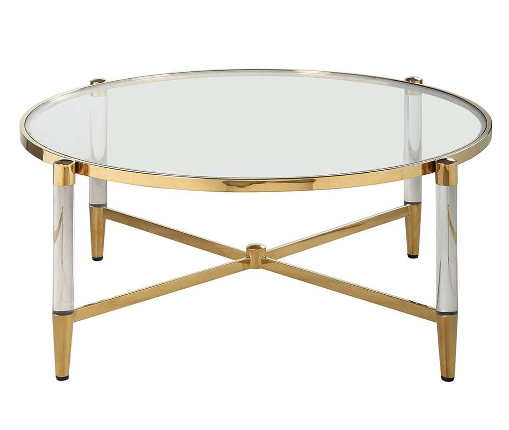 Chintaly - Denali Round Tempered Glass Cocktail Table - DENALI-CT-RND veiw 2