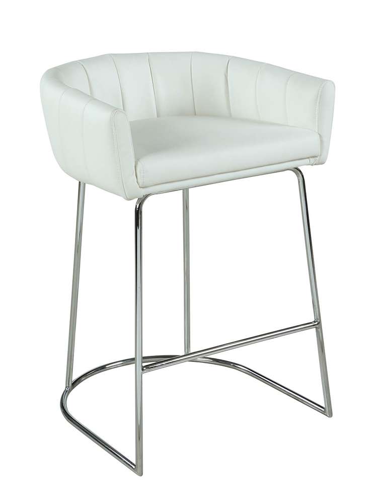 Chintaly - Denise Contemporary Channel Back Counter Stool - DENISE-CS-WHT veiw 1