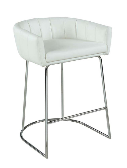 Chintaly - Denise Contemporary Channel Back Counter Stool - DENISE-CS-WHT veiw 1