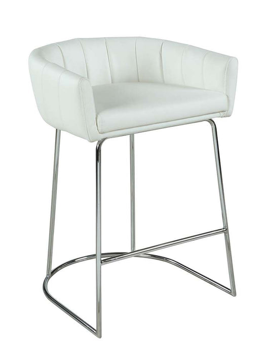 Chintaly - Denise Contemporary Channel Back Counter Stool - DENISE-CS-WHT veiw 1