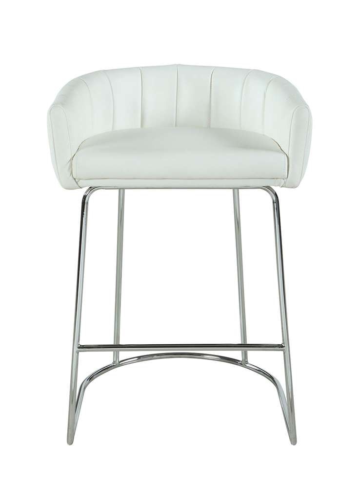 Chintaly - Denise Contemporary Channel Back Counter Stool - DENISE-CS-WHT veiw 2