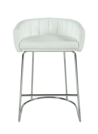 Chintaly - Denise Contemporary Channel Back Counter Stool - DENISE-CS-WHT veiw 2