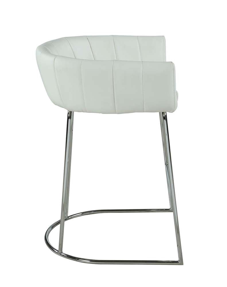 Chintaly - Denise Contemporary Channel Back Counter Stool - DENISE-CS-WHT veiw 3