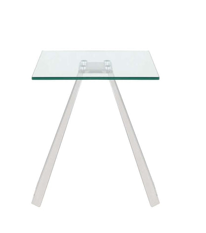 Chintaly - Dominique Contemporary 20in Glass Lamp Table w/ Flare Pyramid Base - DOMINIQUE-LT veiw 2