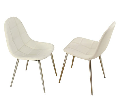 Chintaly - DONNA - Contemporary Dining Set w/ White Glass Top & Upholstered Chairs - DONNA-5PC veiw 6