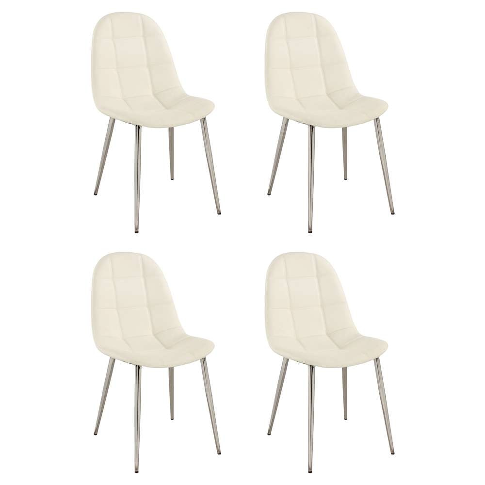 Chintaly - Donna Upholstered Back Side Chair (Set of 4) - DONNA-SC-WHT veiw 4