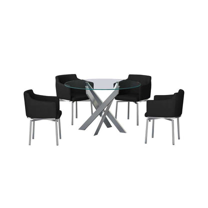 Chintaly - Dusty 5 Piece Dining Set - DUSTY-5PC-BLK veiw 1