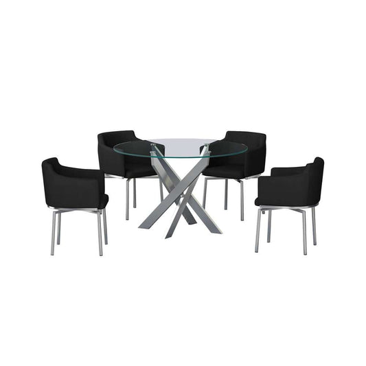 Chintaly - Dusty 5 Piece Dining Set - DUSTY-5PC-BLK veiw 1