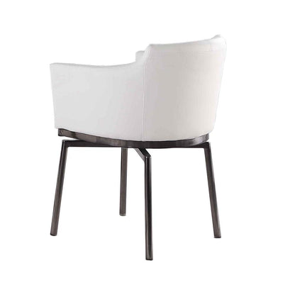 Chintaly - DUSTY-AC-BKC - Contemporary Arm Chair w/ Steel Legs & Memory Swivel - 2 Per Box - DUSTY-AC-BKC-WHT view 5