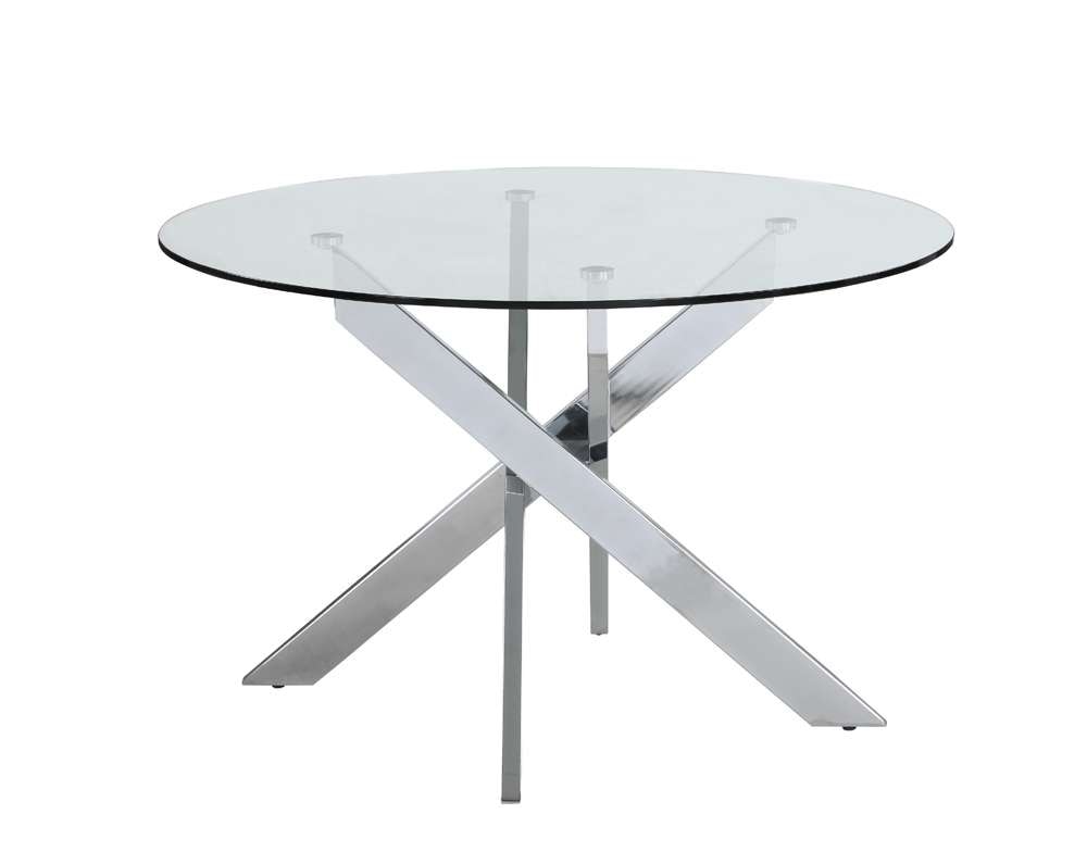Chintaly - Dusty Round Glass Dining Table - DUSTY-DT veiw 1
