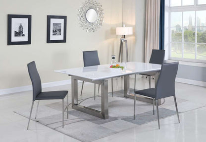 Chintaly - Ebony Dining Table in White - EBONY-DT veiw 4