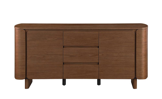 Chintaly - EDEN-BUF - Modern All-wood Buffet w/ 2 Shelves & 3 Drawers - EDEN-BUF veiw 2