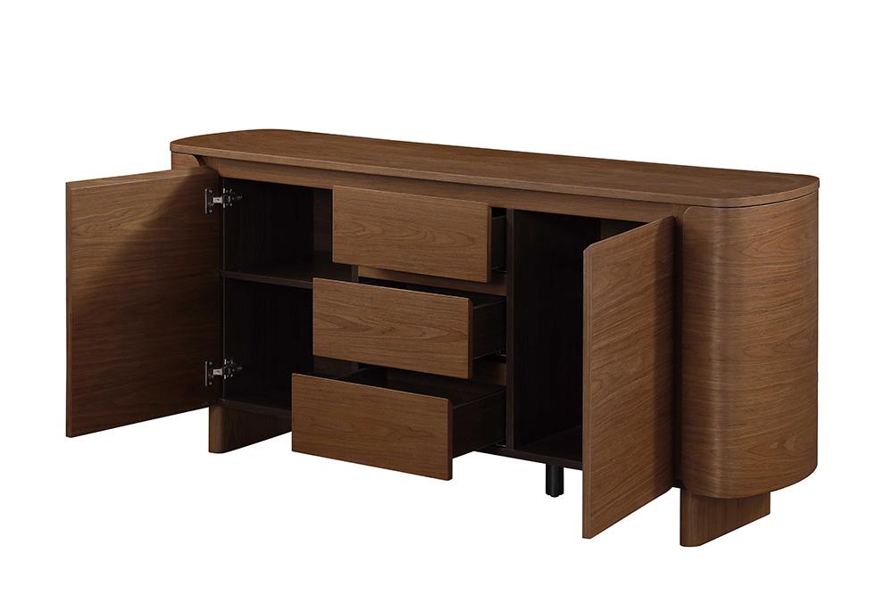 Chintaly - EDEN-BUF - Modern All-wood Buffet w/ 2 Shelves & 3 Drawers - EDEN-BUF veiw 3