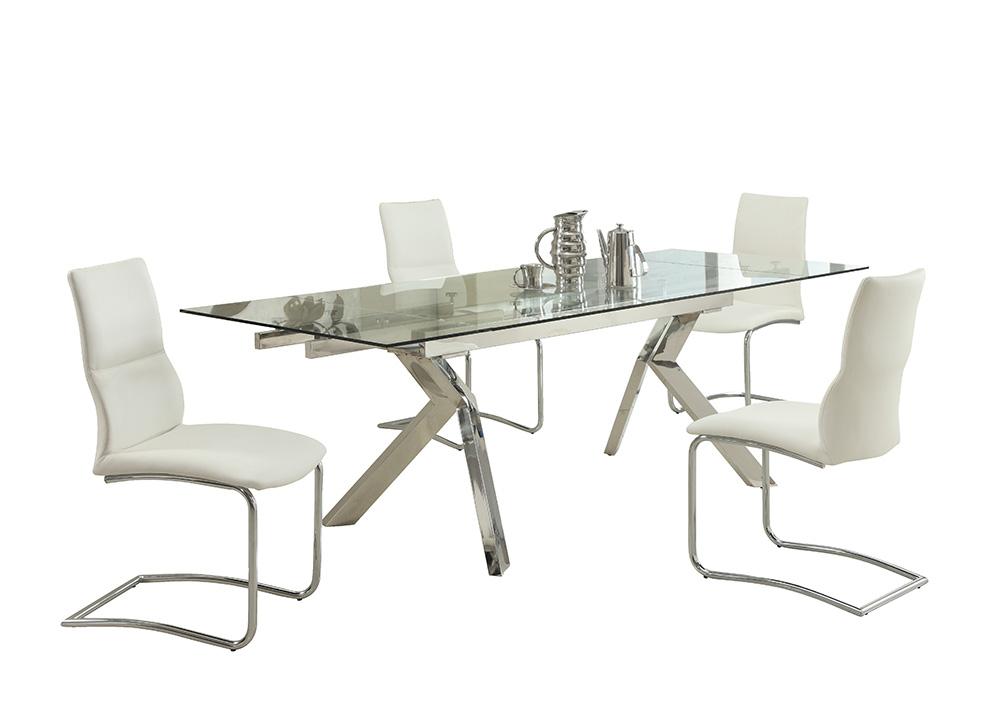 Chintaly - ELLA - Contemporary Dining Set w/ Extendable Table & 4 Cantilever Chairs - ELLA-PIPER-5PC veiw 1