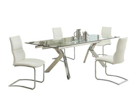 Chintaly - ELLA - Contemporary Dining Set w/ Extendable Table & 4 Cantilever Chairs - ELLA-PIPER-5PC veiw 1