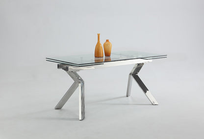 Chintaly - ELLA - Contemporary Dining Set w/ Extendable Table & 4 Cantilever Chairs - ELLA-PIPER-5PC veiw 2