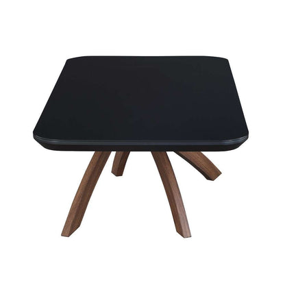 Chintaly - Emily - Black Glass Top  Cocktail Table w/ Crisscross Base - EMILY-CT veiw 3