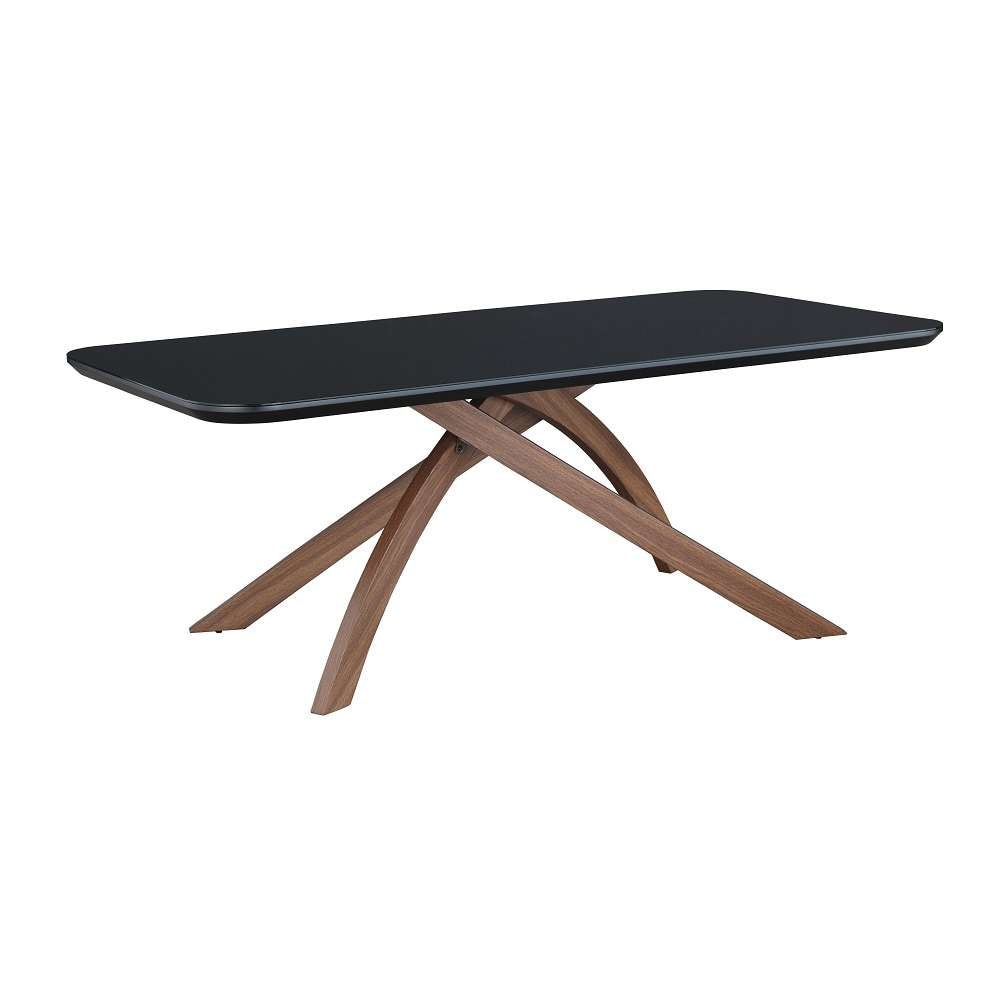 Chintaly - Emily - Black Glass Top Dining Table w/ Crisscross Base - EMILY-DT veiw 3