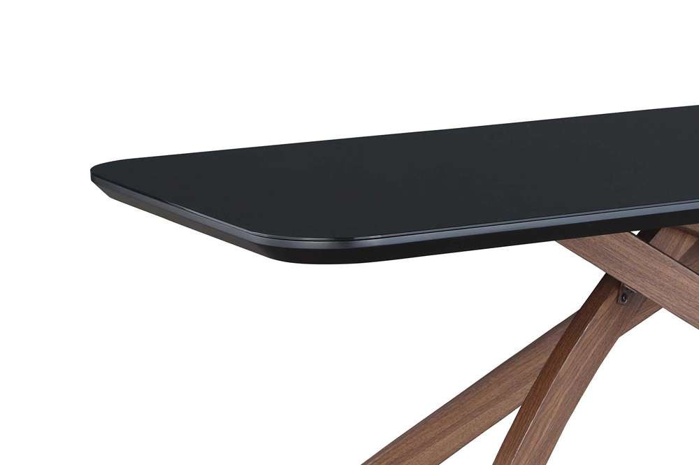 Chintaly - Emily - Black Glass Top Dining Table w/ Crisscross Base - EMILY-DT veiw 5