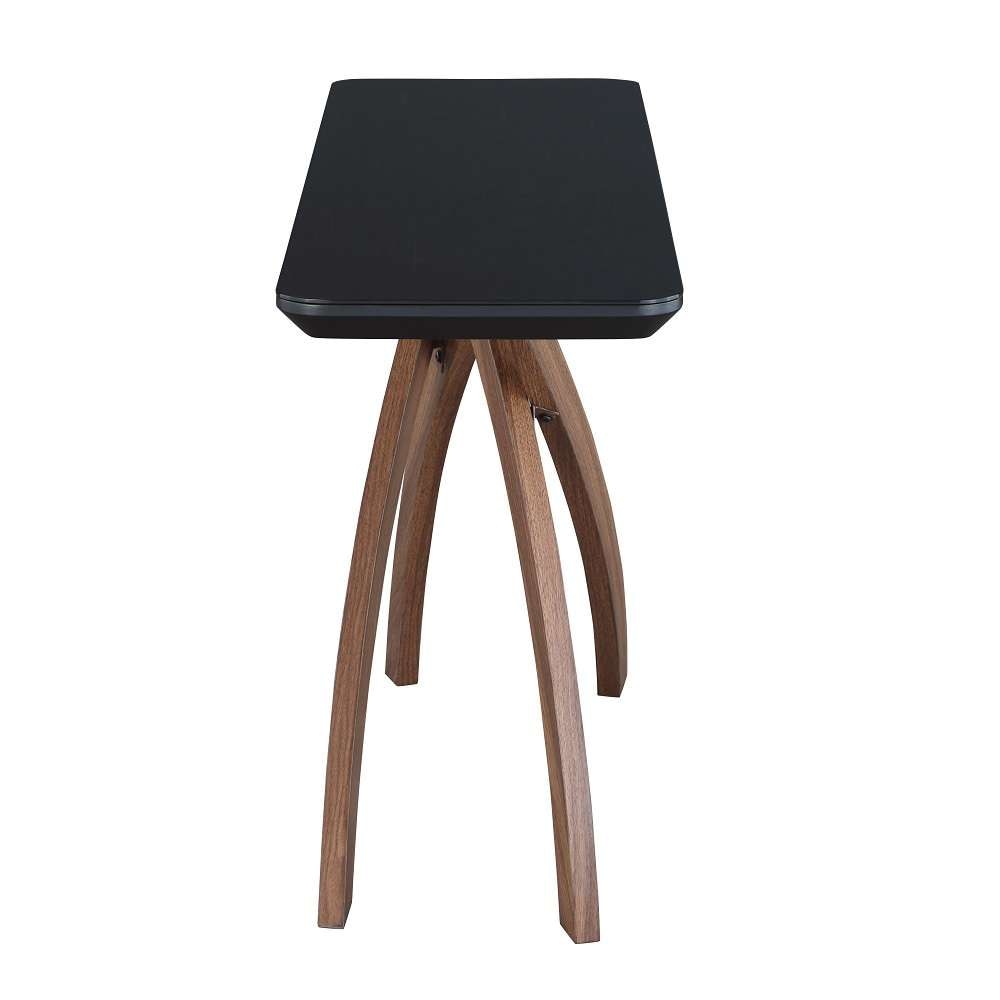 Chintaly - Emily - Black Glass Top  Sofa Table w/ Crisscross Base - EMILY-ST veiw 2