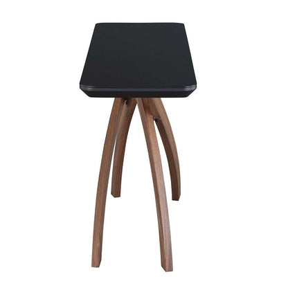 Chintaly - Emily - Black Glass Top  Sofa Table w/ Crisscross Base - EMILY-ST veiw 2