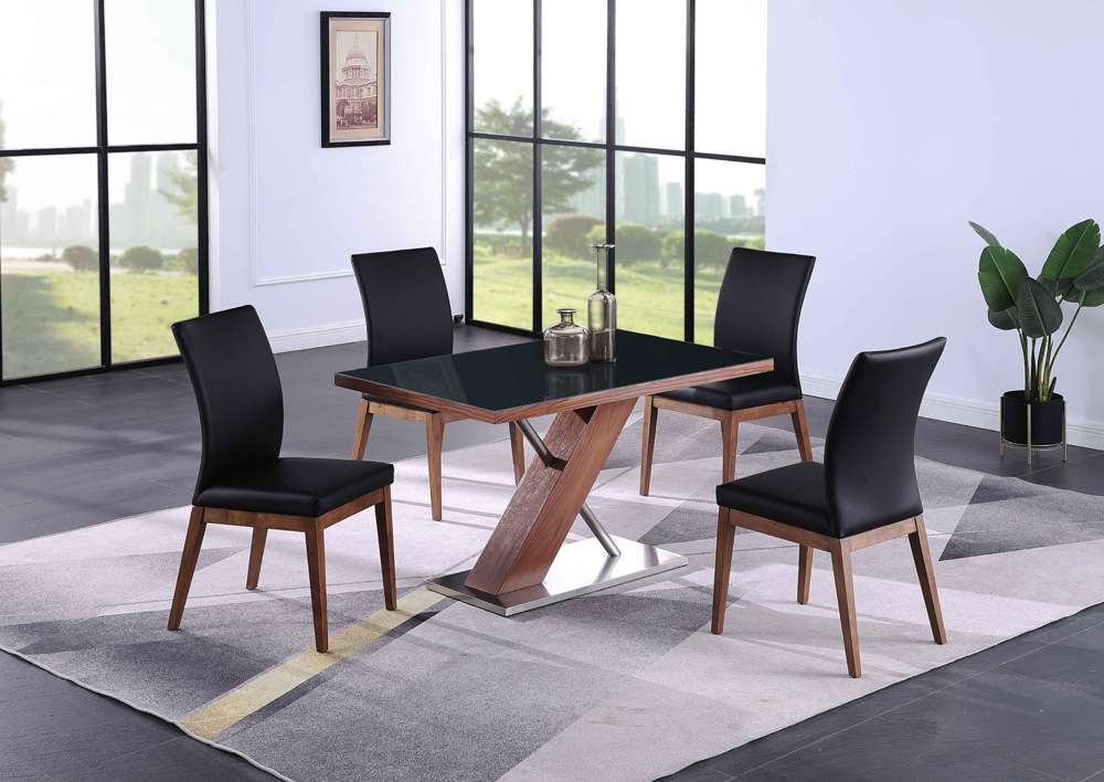 Chintaly - Emma - Curved Back Side Chair w/ Solid Wood Frame - (Set of 2) - EMMA-SC-BLK veiw 2