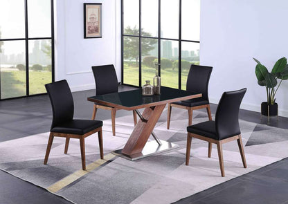 Chintaly - Emma - Curved Back Side Chair w/ Solid Wood Frame - (Set of 2) - EMMA-SC-BLK veiw 4