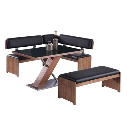 Chintaly - Emma - Modern All-wood Dining Set w/ Table, Nook & Bench - EMMA-3PC veiw 1
