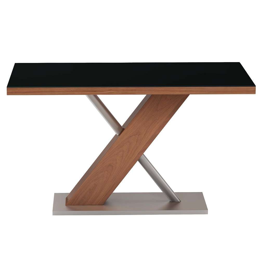 Chintaly - Emma - Modern Wooden Black Glass Top Dining Table - EMMA-DT veiw 3