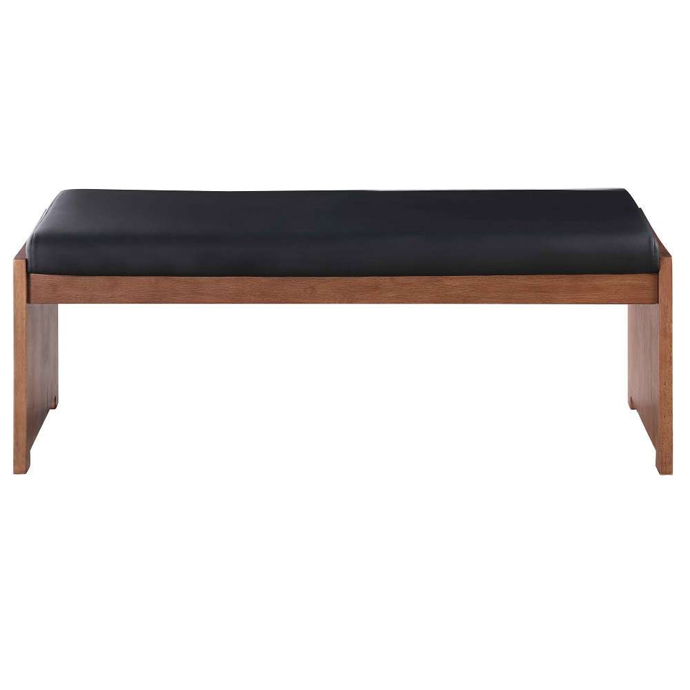Chintaly - Emma - Upholstered Bench w/ Solid Wood Frame - EMMA-BCH-BLK veiw 2