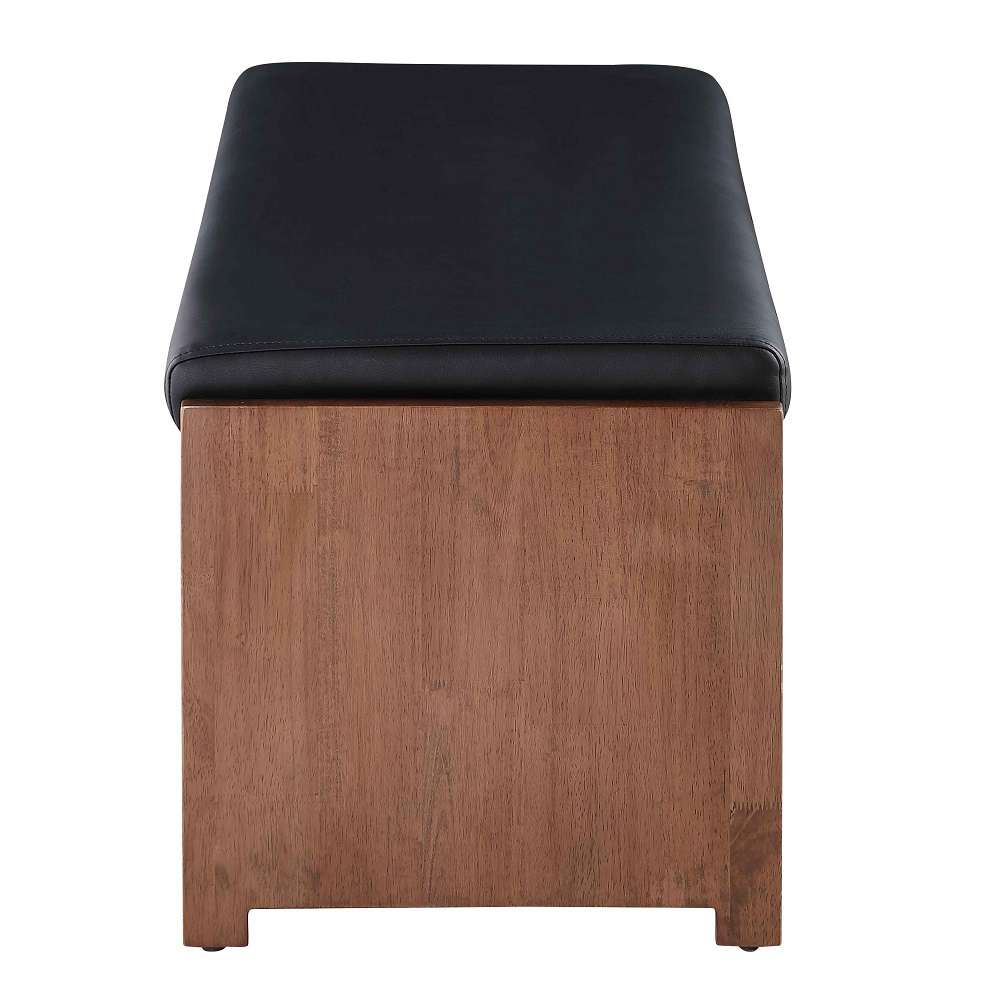 Chintaly - Emma - Upholstered Bench w/ Solid Wood Frame - EMMA-BCH-BLK veiw 3