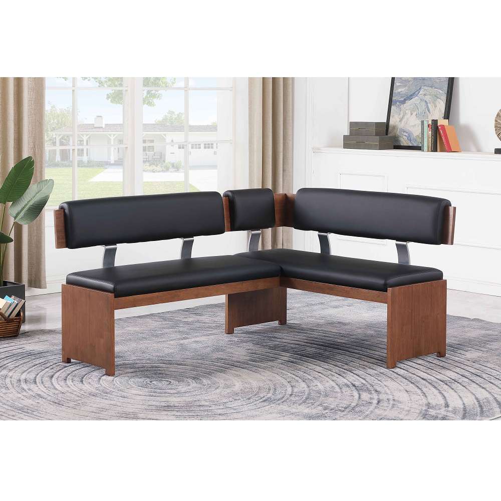Chintaly - Emma - Upholstered Nook w/ Solid Wood Frame - EMMA-NOOK-BLK veiw 7