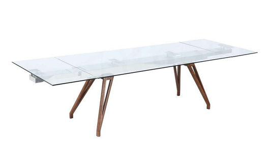 Chintaly - Erika 39inx 79-119in Extendable Glass Top w/ 20in Two Pull-out Ext - ERIKA-DT veiw 1