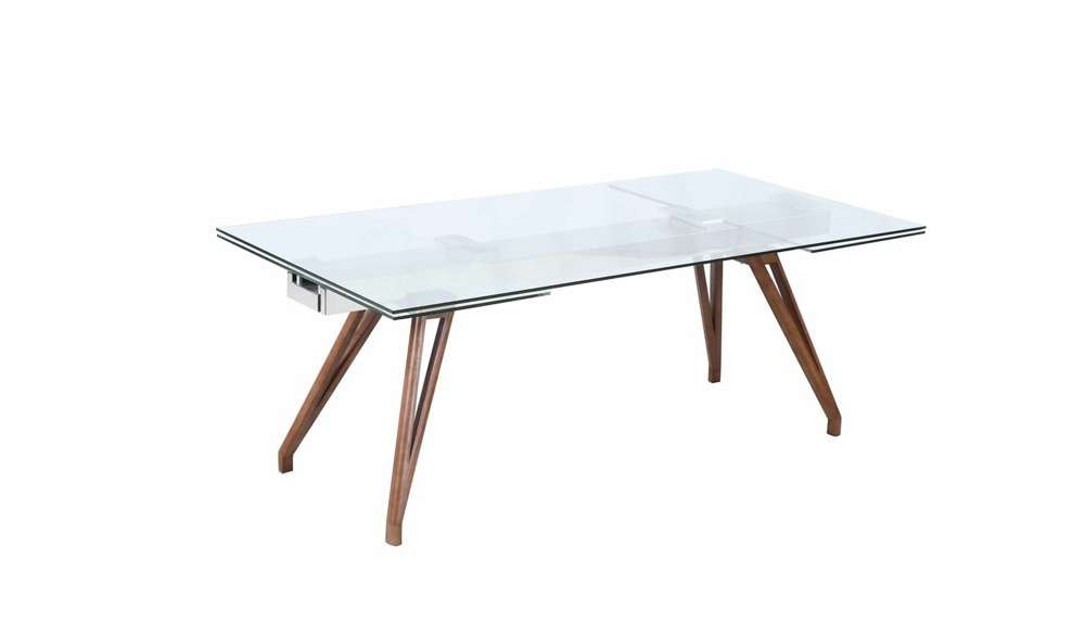 Chintaly - Erika 39inx 79-119in Extendable Glass Top w/ 20in Two Pull-out Ext - ERIKA-DT veiw 2