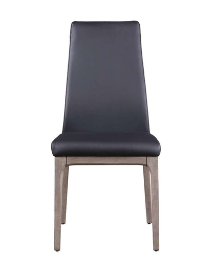 Chintaly - Esther Modern Contour Back Upholstered Side Chair w/ Solid Wood Base (Set of 2) - ROSARIO-SC-GRY-BLK veiw 4