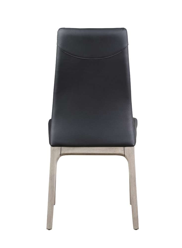 Chintaly - Esther Modern Contour Back Upholstered Side Chair w/ Solid Wood Base (Set of 2) - ROSARIO-SC-GRY-BLK veiw 6