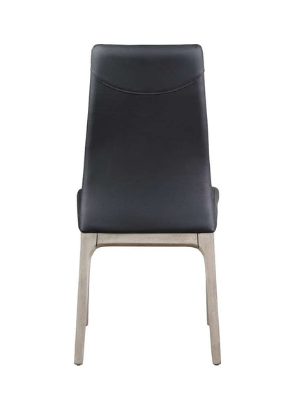 Chintaly - Esther Modern Contour Back Upholstered Side Chair w/ Solid Wood Base (Set of 2) - ROSARIO-SC-GRY-BLK veiw 6