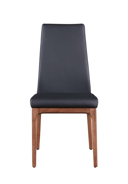 Chintaly - Esther Modern Contour Back Upholstered Side Chair w/ Solid Wood Base (Set of 2) - ROSARIO-SC-WAL-BLK veiw 2