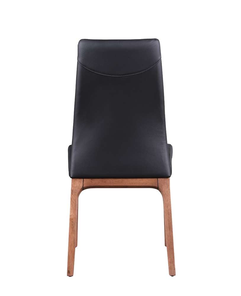 Chintaly - Esther Modern Contour Back Upholstered Side Chair w/ Solid Wood Base (Set of 2) - ROSARIO-SC-WAL-BLK veiw 5
