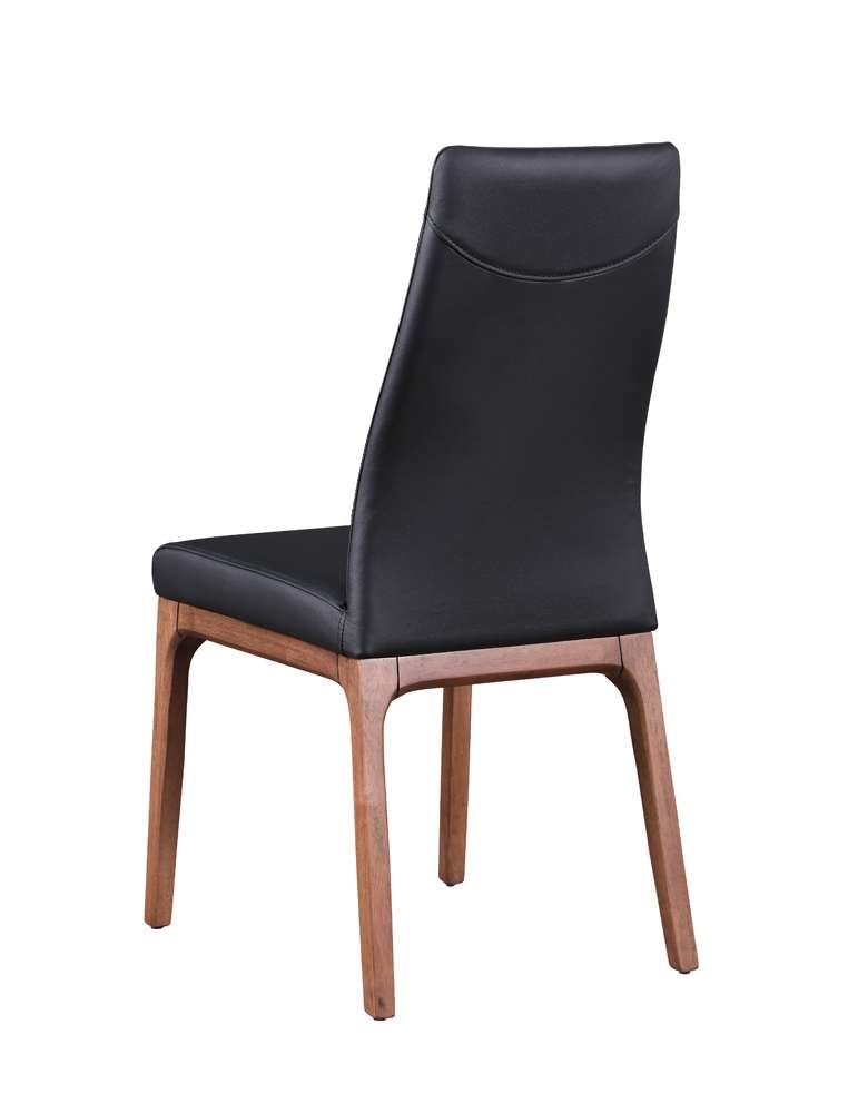 Chintaly - Esther Modern Contour Back Upholstered Side Chair w/ Solid Wood Base (Set of 2) - ROSARIO-SC-WAL-BLK veiw 6