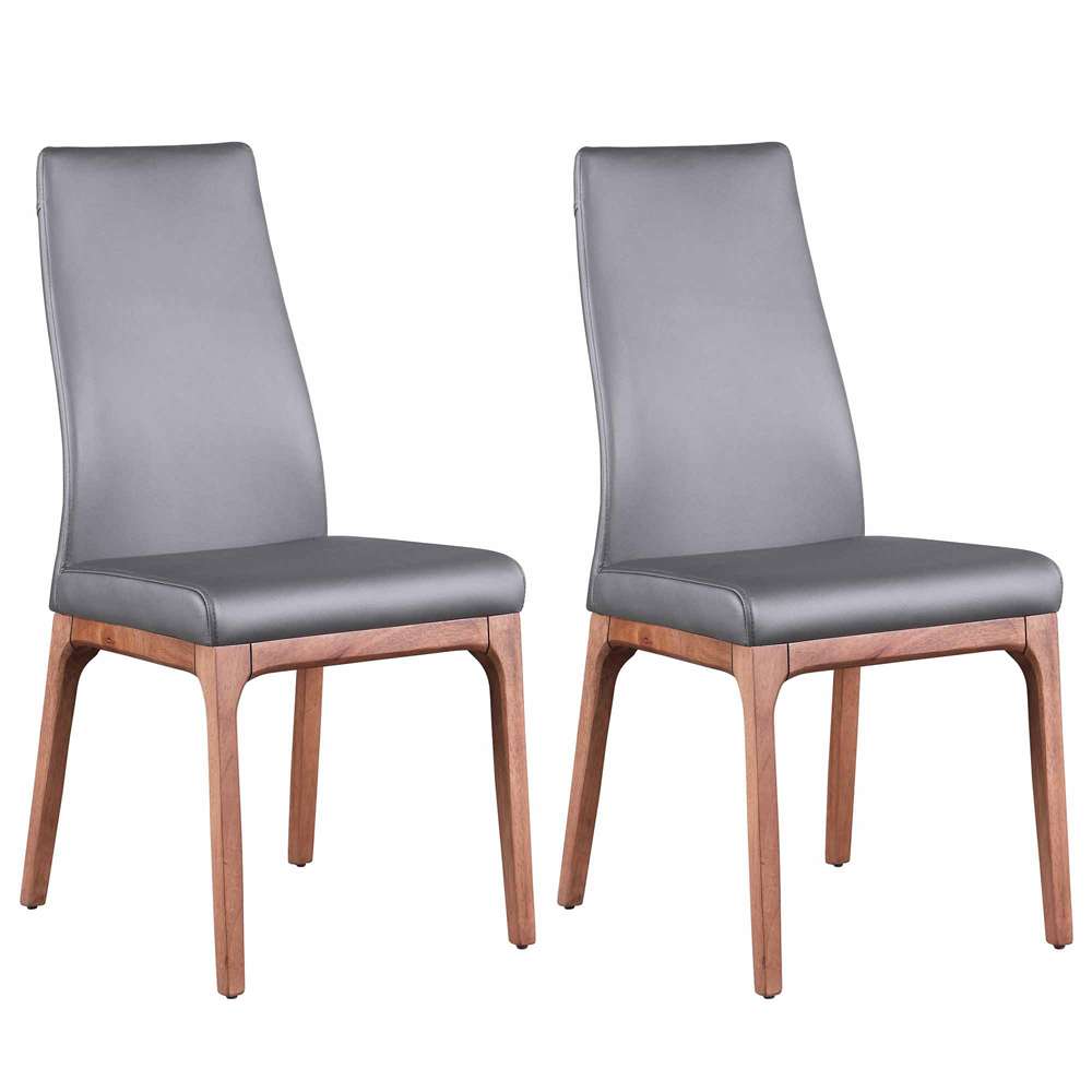 Chintaly - Esther Modern Contour Back Upholstered Side Chair w/ Solid Wood Base (Set of 2) - ROSARIO-SC-WAL-GRY veiw 1