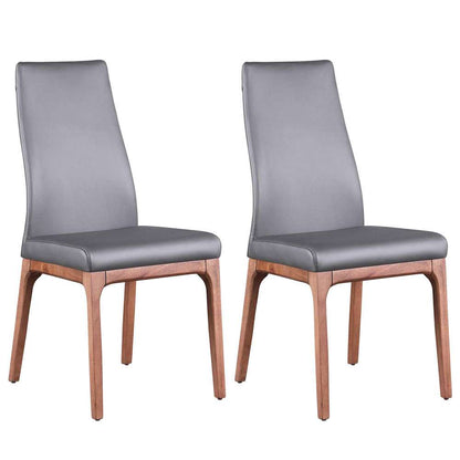 Chintaly - Esther Modern Contour Back Upholstered Side Chair w/ Solid Wood Base (Set of 2) - ROSARIO-SC-WAL-GRY veiw 1