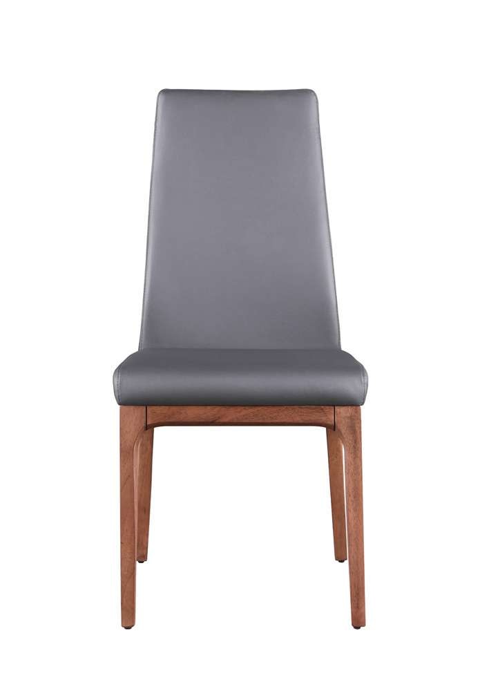 Chintaly - Esther Modern Contour Back Upholstered Side Chair w/ Solid Wood Base (Set of 2) - ROSARIO-SC-WAL-GRY veiw 4