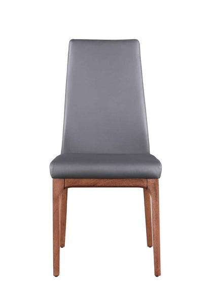 Chintaly - Esther Modern Contour Back Upholstered Side Chair w/ Solid Wood Base (Set of 2) - ROSARIO-SC-WAL-GRY veiw 4