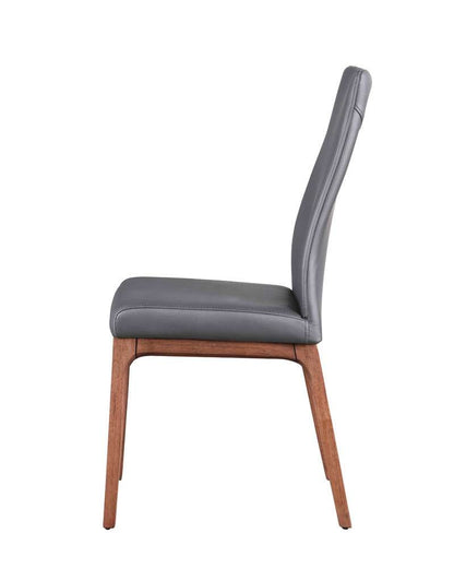 Chintaly - Esther Modern Contour Back Upholstered Side Chair w/ Solid Wood Base (Set of 2) - ROSARIO-SC-WAL-GRY veiw 5