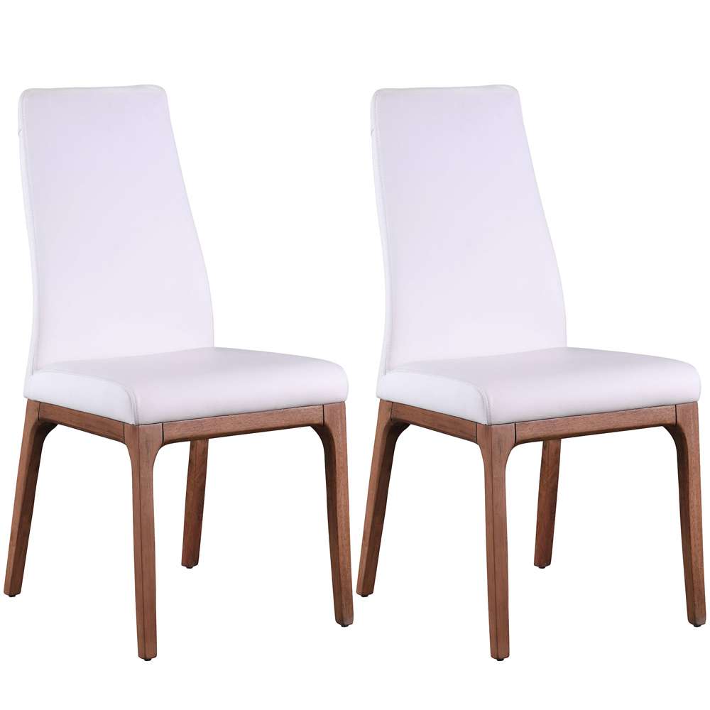 Chintaly - Esther Modern Contour Back Upholstered Side Chair w/ Solid Wood Base (Set of 2) - ROSARIO-SC-WAL-WHT veiw 1