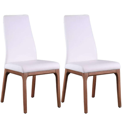 Chintaly - Esther Modern Contour Back Upholstered Side Chair w/ Solid Wood Base (Set of 2) - ROSARIO-SC-WAL-WHT veiw 1