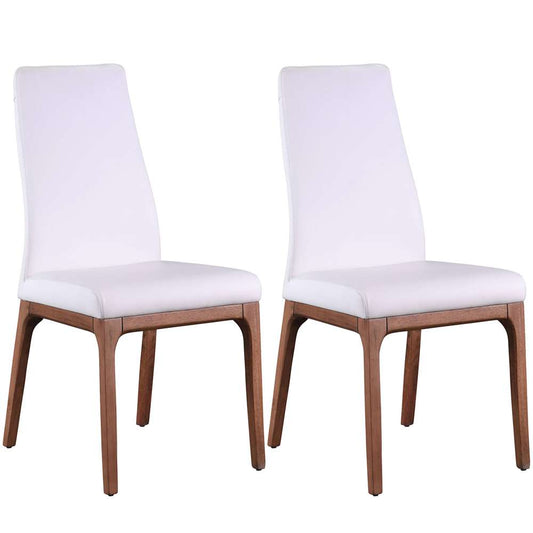 Chintaly - Esther Modern Contour Back Upholstered Side Chair w/ Solid Wood Base (Set of 2) - ROSARIO-SC-WAL-WHT veiw 1