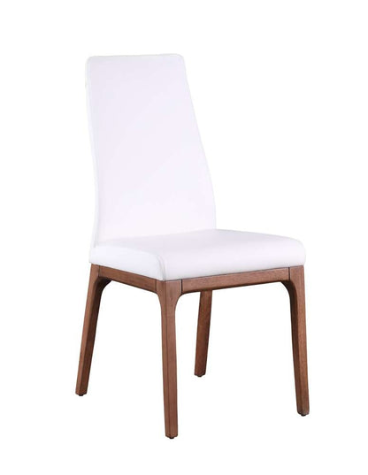 Chintaly - Esther Modern Contour Back Upholstered Side Chair w/ Solid Wood Base (Set of 2) - ROSARIO-SC-WAL-WHT veiw 2