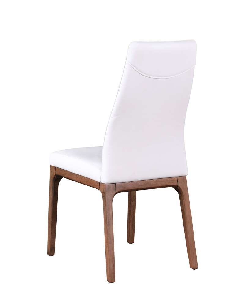 Chintaly - Esther Modern Contour Back Upholstered Side Chair w/ Solid Wood Base (Set of 2) - ROSARIO-SC-WAL-WHT veiw 3